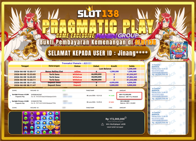 TEMBUS! STARLIGHT PRINCESS BAYAR 172 JUTA UNTUK JINANG****!